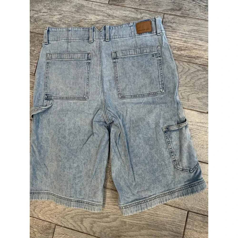 American Eagle Womens Size 8 Stretch Baggy Bermuda Jorts Denim Jean Shorts